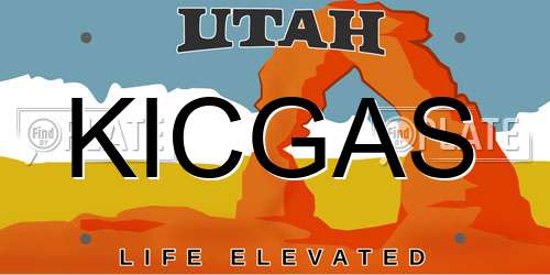 KICGAS Utah License Plate