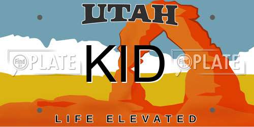 KID Utah License Plate