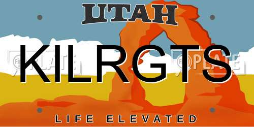 KILRGTS Utah License Plate