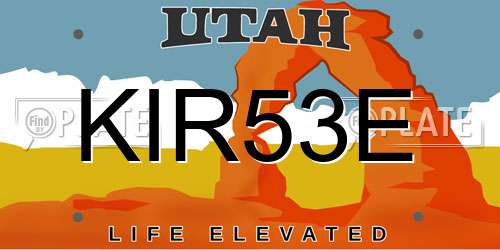 KIR53E Utah License Plate