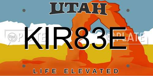 KIR83E Utah License Plate