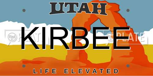 KIRBEE Utah License Plate