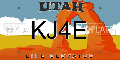 KJ4E Utah License Plate