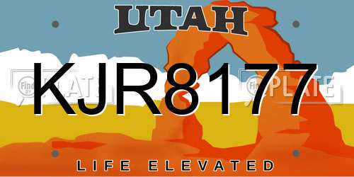 KJR8177 Utah License Plate