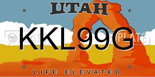 KKL99G Utah License Plate