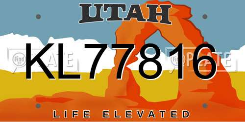 KL77816 Utah License Plate