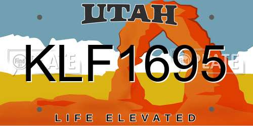 KLF1695 Utah License Plate