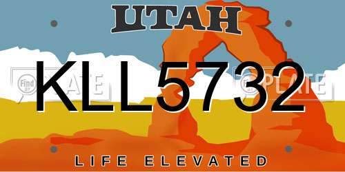 KLL5732 Utah License Plate