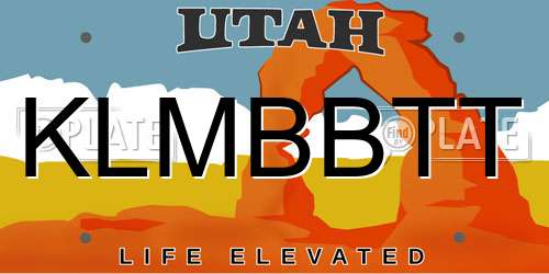 KLMBBTT Utah License Plate