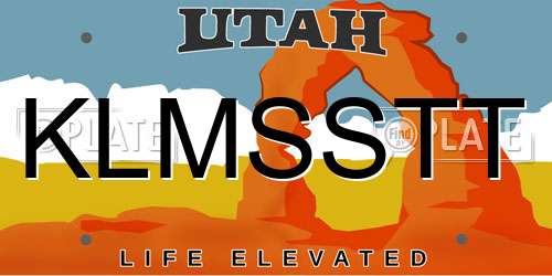 KLMSSTT Utah License Plate