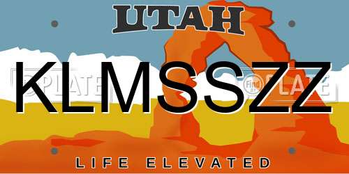 KLMSSZZ Utah License Plate