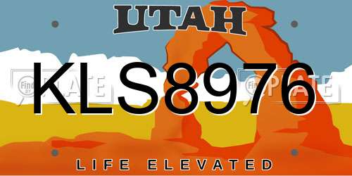 KLS8976 Utah License Plate