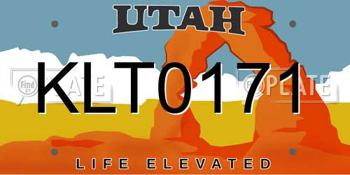 KLT0171 Utah License Plate