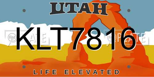 KLT7816 Utah License Plate