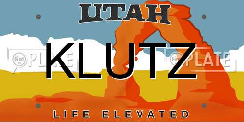 KLUTZ Utah License Plate