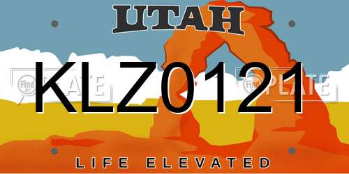 KLZ0121 Utah License Plate