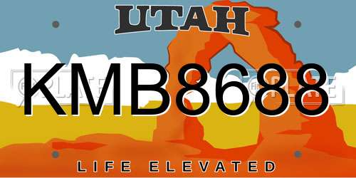 KMB8688 Utah License Plate