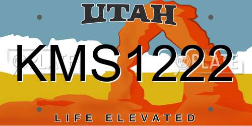 KMS1222 Utah License Plate