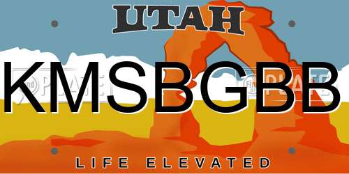 KMSBGBB Utah License Plate