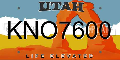 KNO7600 Utah License Plate