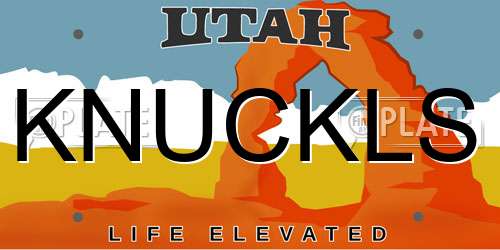 KNUCKLS Utah License Plate