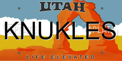 KNUKLES Utah License Plate