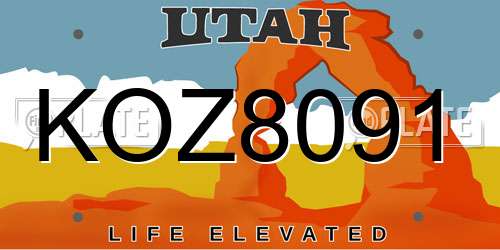 KOZ8091 Utah License Plate