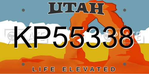 KP55338 Utah License Plate