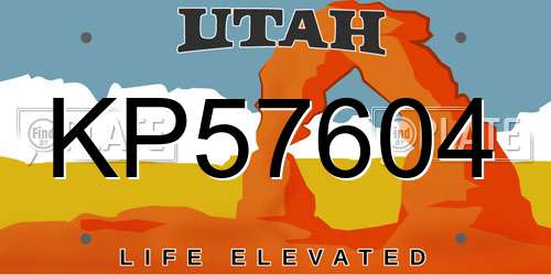 KP57604 Utah License Plate