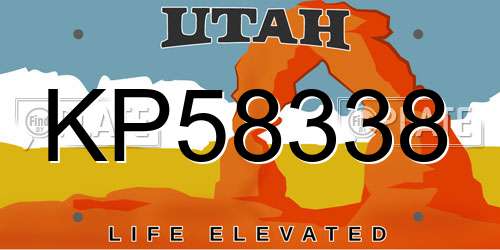 KP58338 Utah License Plate