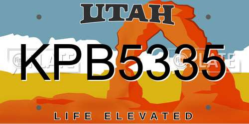 KPB5335 Utah License Plate