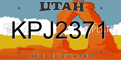KPJ2371 Utah License Plate