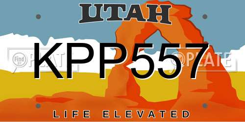KPP557 Utah License Plate