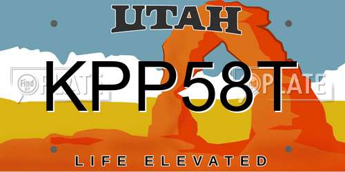 KPP58T Utah License Plate