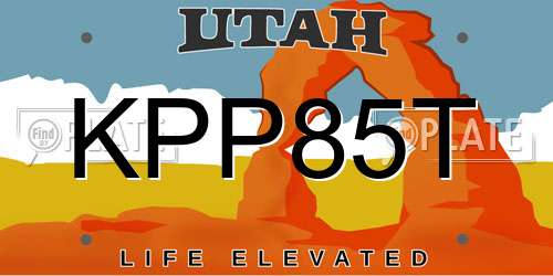 KPP85T Utah License Plate