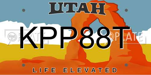 KPP88T Utah License Plate