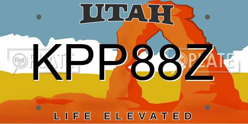 KPP88Z Utah License Plate