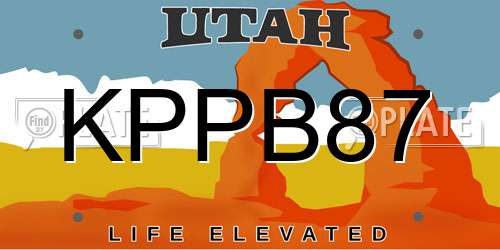 KPPB87 Utah License Plate