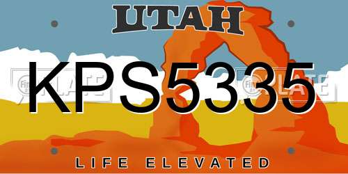 KPS5335 Utah License Plate