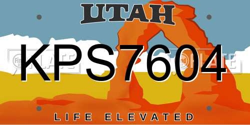 KPS7604 Utah License Plate
