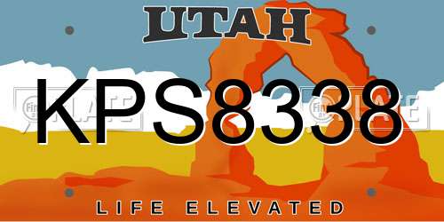 KPS8338 Utah License Plate