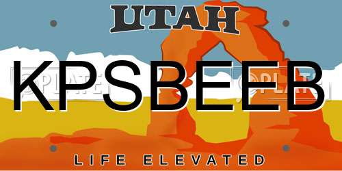 KPSBEEB Utah License Plate