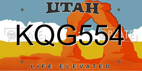 KQG554 Utah License Plate