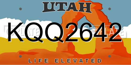 KQQ2642 Utah License Plate