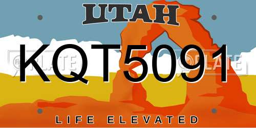 KQT5091 Utah License Plate