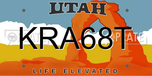 KRA68T Utah License Plate