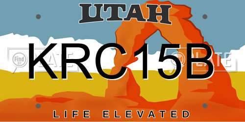 KRC15B Utah License Plate