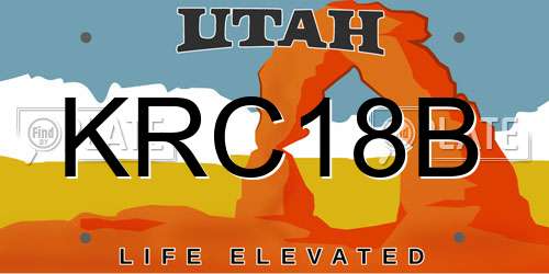 KRC18B Utah License Plate