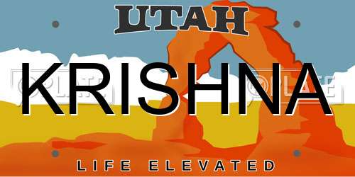 KRISHNA Utah License Plate