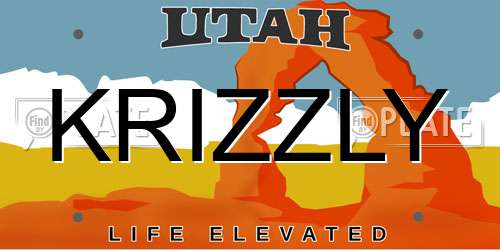 KRIZZLY Utah License Plate